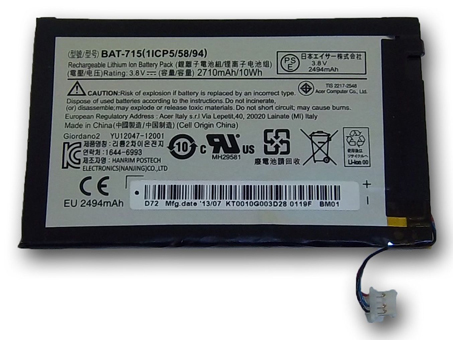 Acer Iconia Tab B1 Series高品質充電式互換ラップトップバッテリー