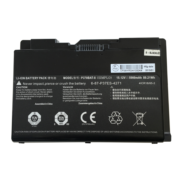 Clevo P370BAT-8ラップトップバッテリー激安,高容量ラップトップバッテリー